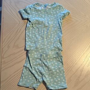 Old Navy Light Aqua Short Sleeve Pajama Set with White Stars💜